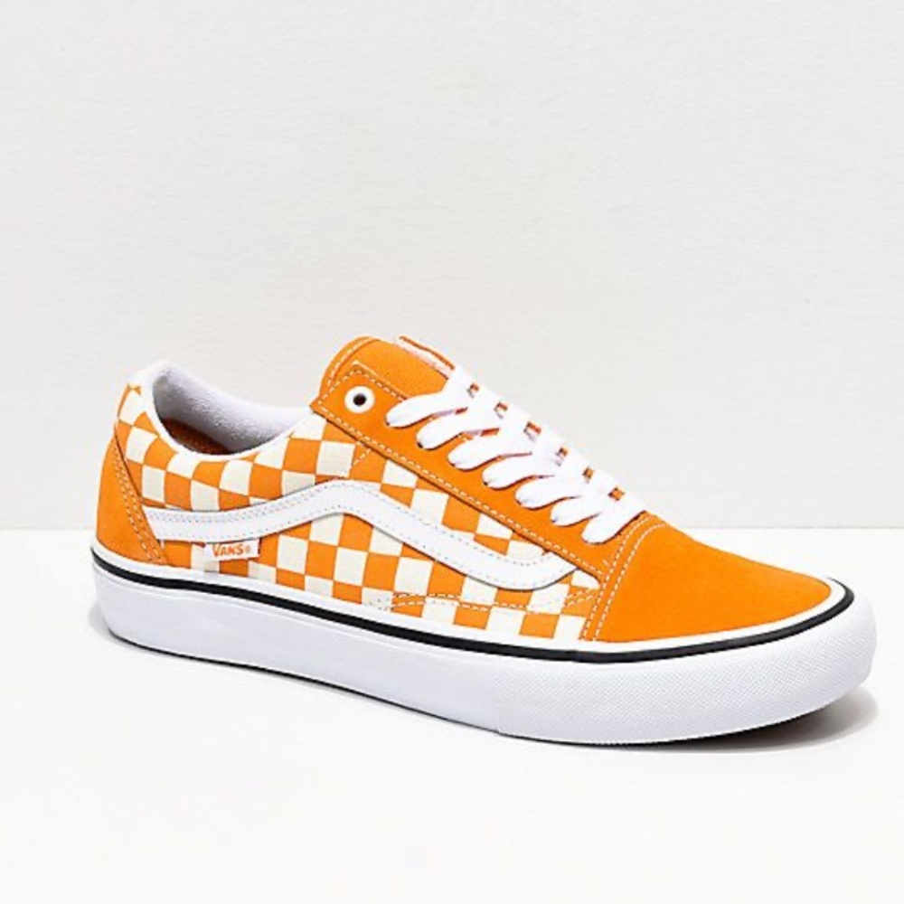 🧡Orange Checkered Vans🧡
